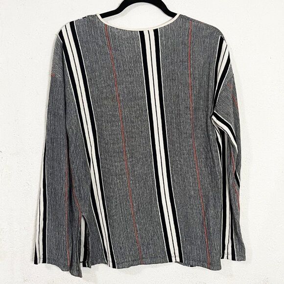 ZARA Gray, Black, Red and White Striped‎ Long Sleeve Tunic - Picture 4 of 9